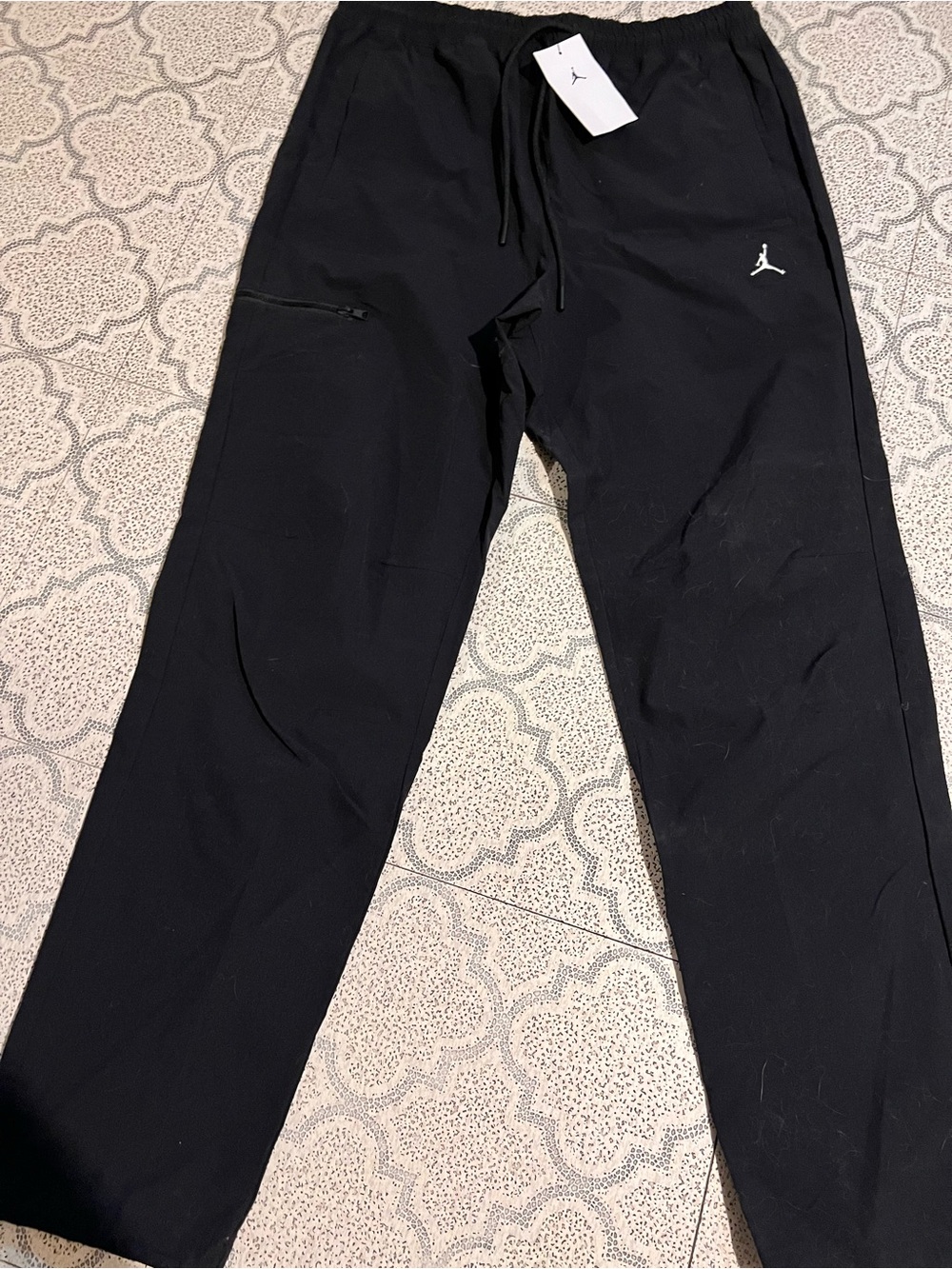 Jordan Men’s Black Athletic Joggers with Zip Pocket